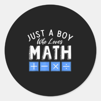 数学の代数が大好きな少年 面白い数学 ラウンドシール