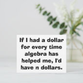 数学の代数はがき ポストカード (スタンド正面)