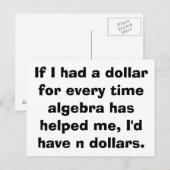 数学の代数はがき ポストカード (正面/裏面)