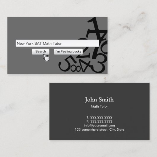 数学の個人教師のダークグレー創造的な調査のバー 名刺 (正面/裏面)