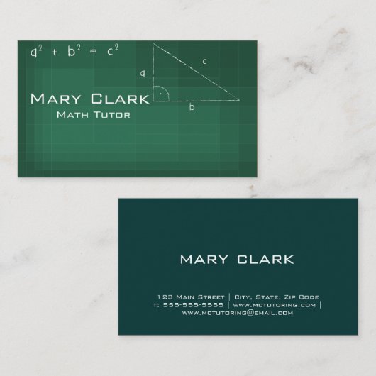 数学の個人教師の名刺 名刺 (正面/裏面)
