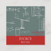 数学の個人教師または先生のスタイリッシュな高度の数学 スクエア名刺 (正面)