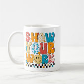 数学の先生あなたの仕事を表示かわいいテストの日先生 コーヒーマグカップ (左)