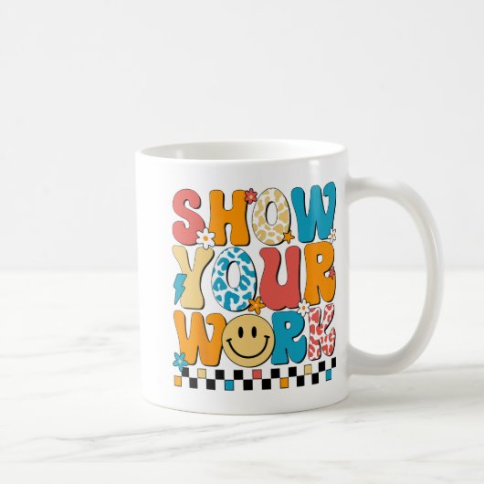 数学の先生あなたの仕事を表示かわいいテストの日先生 コーヒーマグカップ (右)