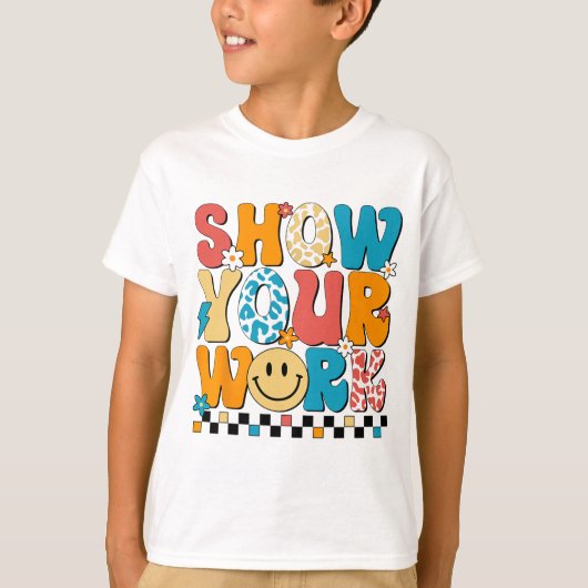 数学の先生あなたの仕事を表示かわいいテストの日先生 Tシャツ (正面)