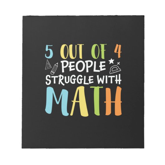 数学の先生が数学と格闘 ノートパッド (正面)