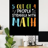 数学の先生が数学と格闘 ポスター (ホームオフィス)