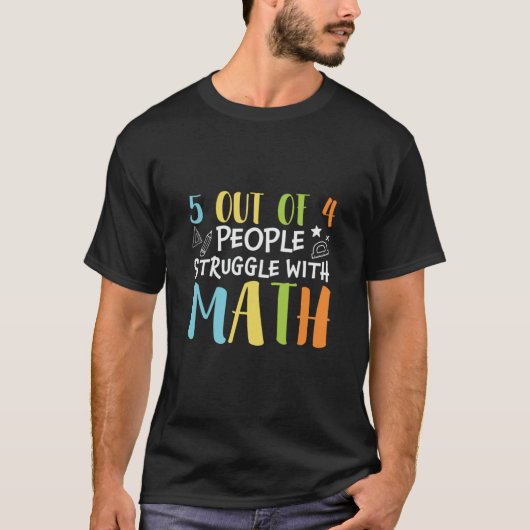 数学の先生が数学と格闘 Tシャツ (正面)