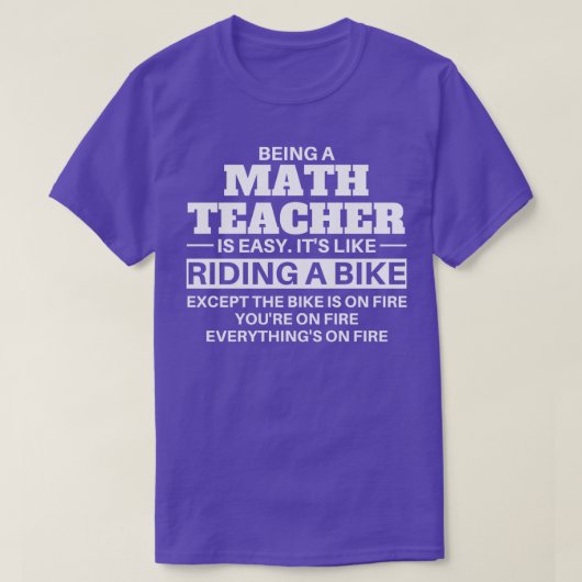 数学の先生が自転車に乗る Tシャツ (デザイン正面)