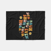 数学の先生のシャツBruhは自分の腕を見せてくれた フリースブランケット (正面(横))