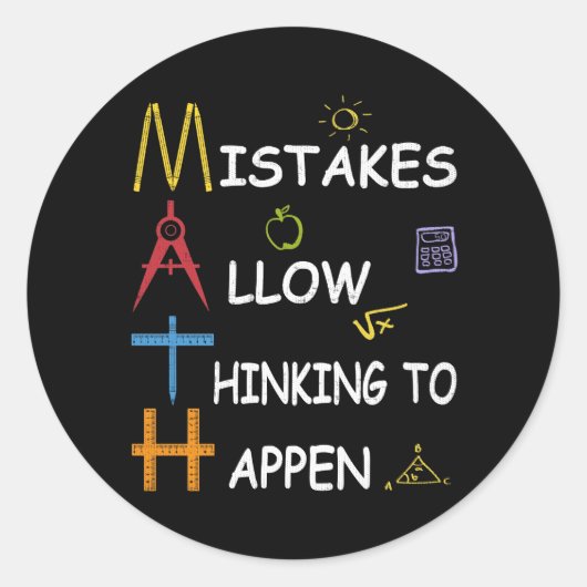 数学の先生の考える間違いが起こる ラウンドシール (正面)