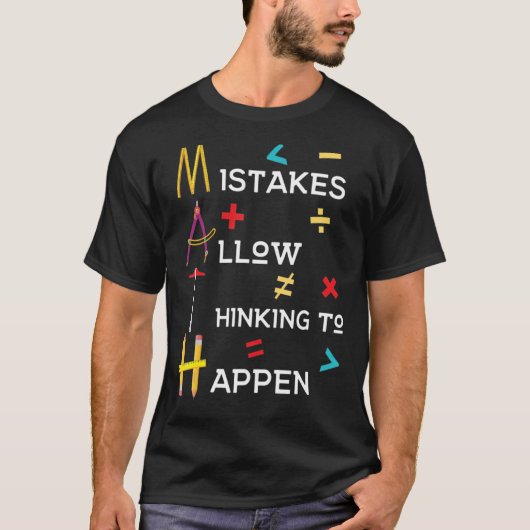 数学の先生の考える間違いが起こる Tシャツ (正面)