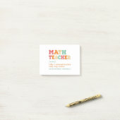 数学の先生は、通常の先生のみのクール方法 ポストイット (デスク上)