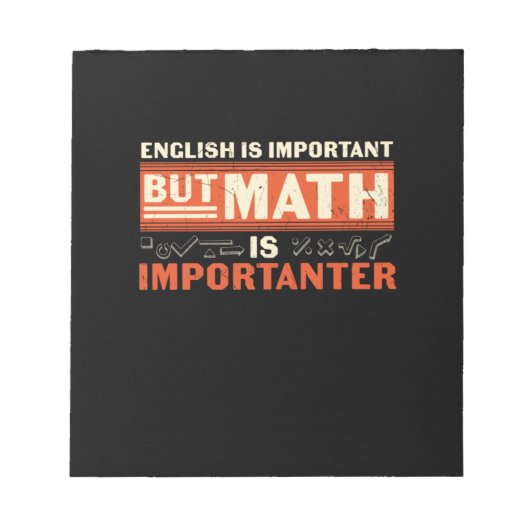 数学の先生数学が重要 ノートパッド (正面)