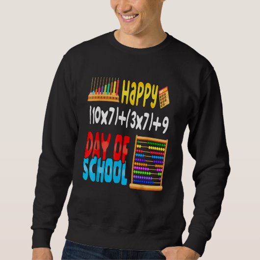 数学の公式 100日目の学校の先生用Tシャツ スウェットシャツ (正面)