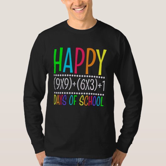 数学の公式 100日目の学校のTシャツ 数学の先生 Tシャツ (正面)