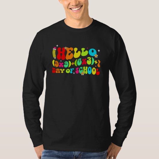数学の公式 100日目の学校 グルービーな先生 男の子 Tシャツ (正面)