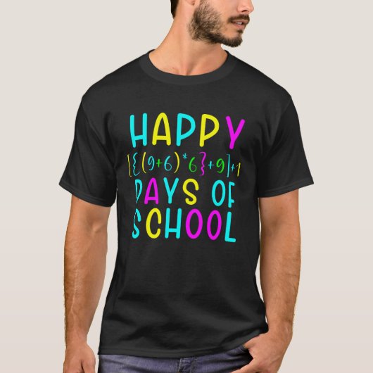 数学の公式 100日目の学校 先生 生徒 Tシャツ (正面)