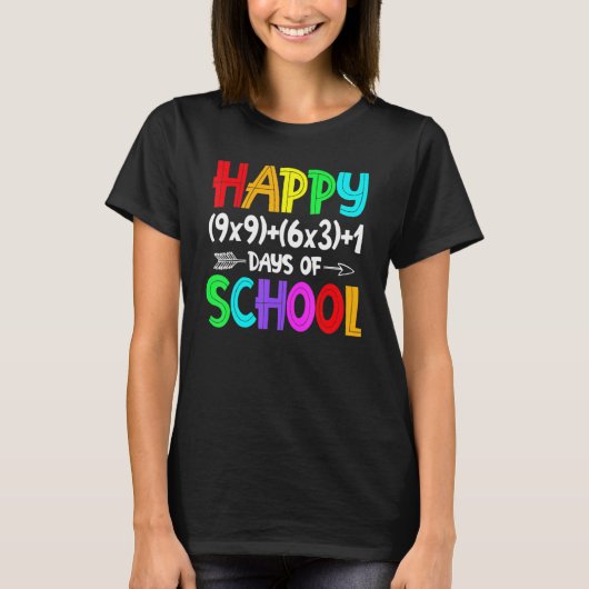 数学の公式 100日目の学校 数学教師 100日目 Tシャツ (正面)