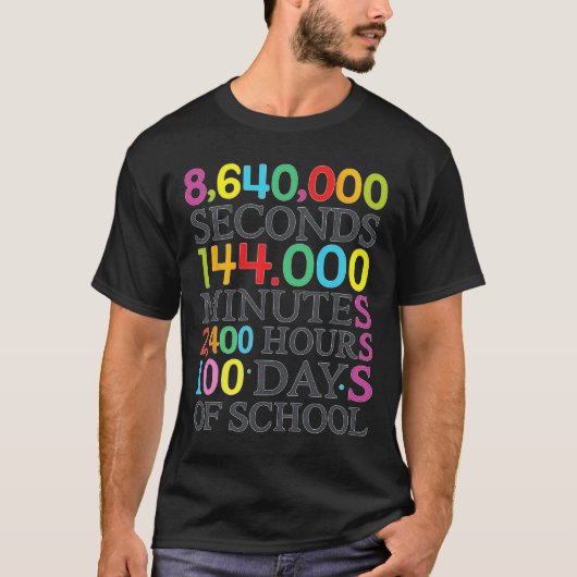 数学の公式 100日目の学校 算数先生 キッズ  Tシャツ (正面)