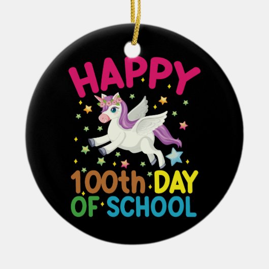 数学の公式 100日目の学校 面白い数学の先生 セラミックオーナメント (正面)