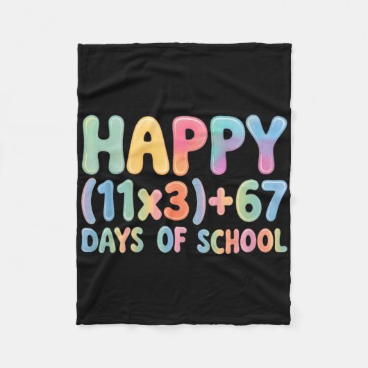 数学の公式 100日目の学校 面白い 67 メモ テーチャー フリースブランケット (正面)