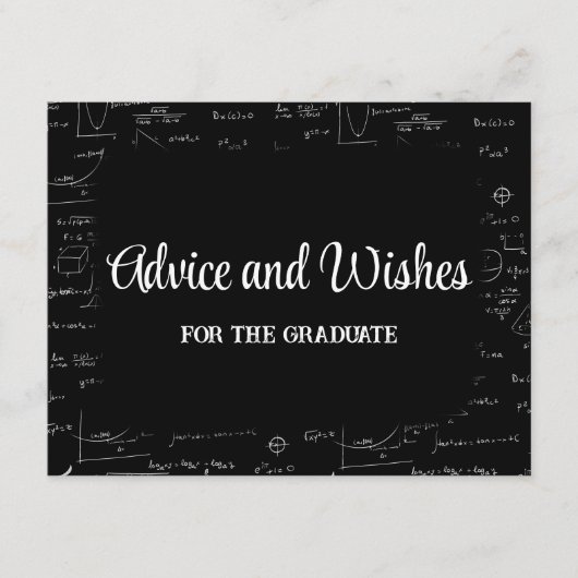 数学の卒業パーティーのアドバイス 卒業生へ エンクロージャーカード (正面)