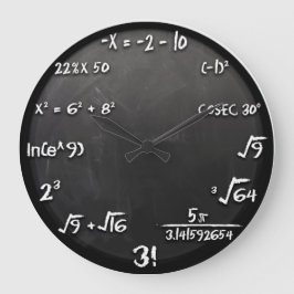 数学の同等化の時計(黒) ラージ壁時計