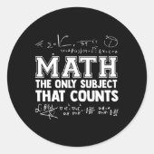 数学の唯一の科目は数学の先生を数える ラウンドシール (正面)