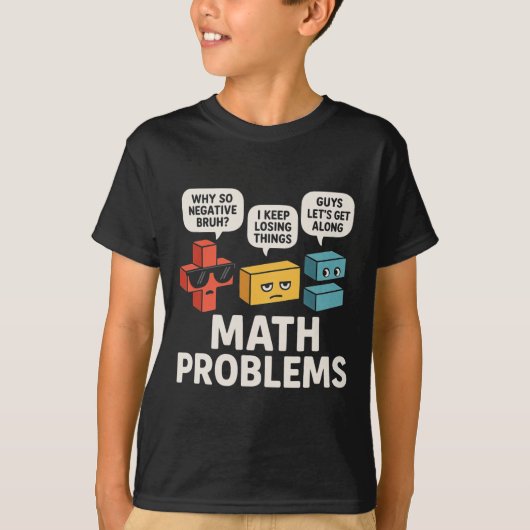 数学の問題のシンボル 面白い先生 バックトゥスクール Tシャツ (正面)