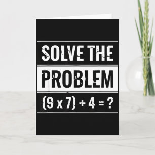 数学の問題を解く (9 X 7) + 4 = _ 数学 カード