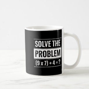 数学の問題を解く (9 X 7) + 4 = _ 数学 コーヒーマグカップ
