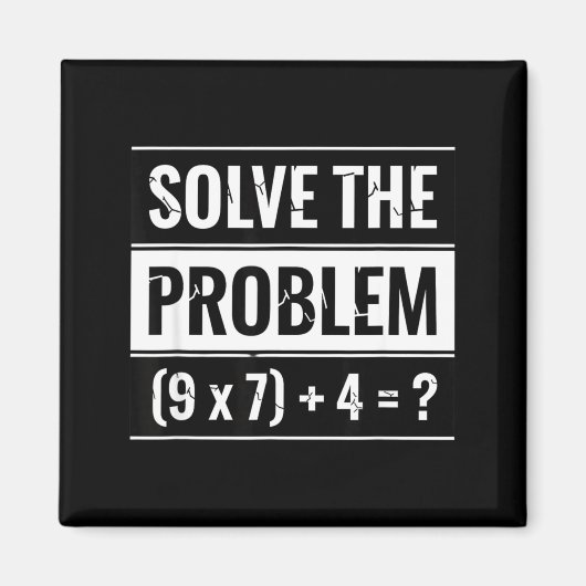 数学の問題を解く (9 X 7) + 4 = _ 数学 マグネット (正面)