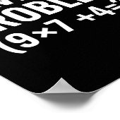 数学の問題を解く (9x7+4=_) 面白い数学 ポスター (角)