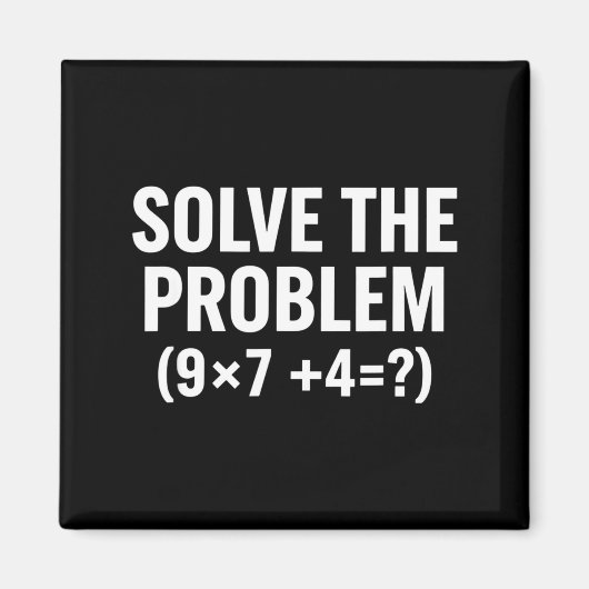 数学の問題を解く (9x7+4=_) 面白い数学 マグネット (正面)
