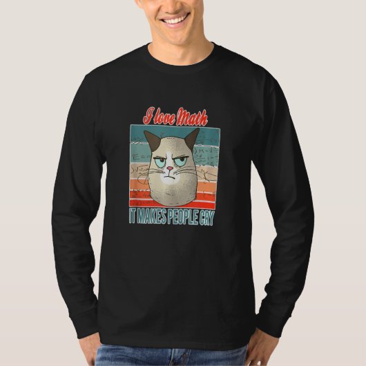 数学の天才サイエンスキャットのための数学S Tシャツ (正面)