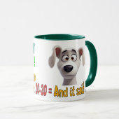 数学の天才，おもしろい,ユーモアのあるパパジョーク漫画ミーム マグカップ (正面右)