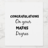 数学の学位をおめでとう ワインラベル (シングルラベル)