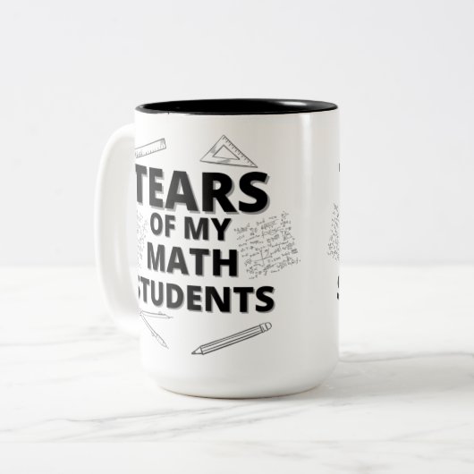 数学の学生の涙を見る数学の先生 ツートーンマグカップ (正面左)