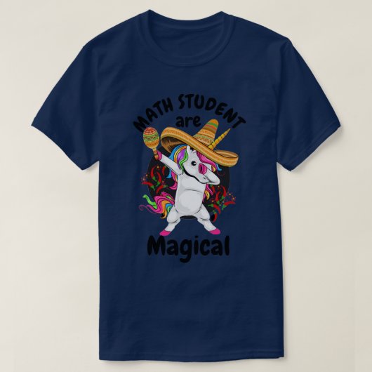 数学の学生は魔法の数学の学生ユニコーンGif Tシャツ (デザイン正面)