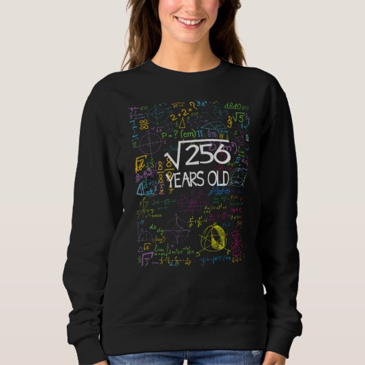 数学の学生16誕生日16歳スクエアロー スウェットシャツ (正面)