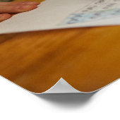 数学の宿題に集中する少年 ポスター (角)