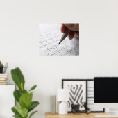 数学の宿題をする手 ポスター (ホームオフィス)