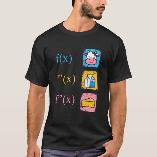 数学の導き出し牛の牛乳チーズ分析の数学のテアック Tシャツ (正面)