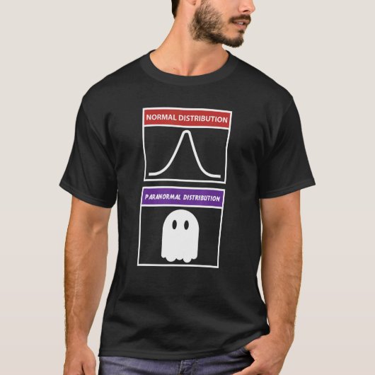 数学の幽霊 正規分布 幽霊分布 幾何学 Tシャツ (正面)