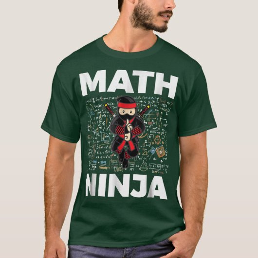 数学の忍者 数学教師と学生の友達用 Tシャツ (正面)