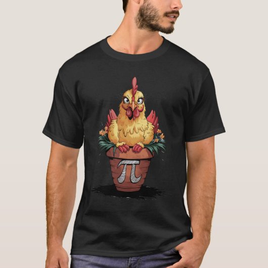 数学の恋人ギーク3.14チキンおもしろいポットパイ日 Tシャツ (正面)