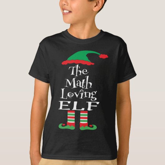 数学の愛する小妖精や小人ファミリークリスマス10代に一致 Tシャツ (正面)