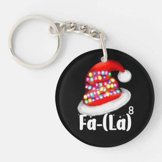 数学の愛好家のためのおもしろいクリスマスハットFa-La キーホルダー (正面)
