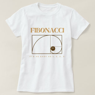 数学の愛好家のための茶色の文字とフィボナッチ Tシャツ